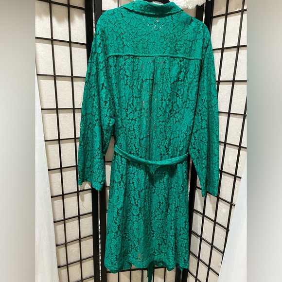Torrid GREEN Lace TRENCH COAT, WITH TIE BELT, WOMEN PLUS SIZE 5X (28) - Picture 8 of 10